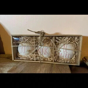 Rae Dunn Christmas Ornaments - Eat Drink Be Merry